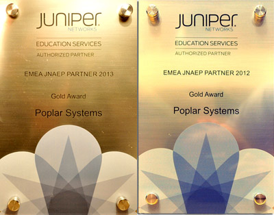 Поплар лучший авторизованный учебный центр года Juniper Networks